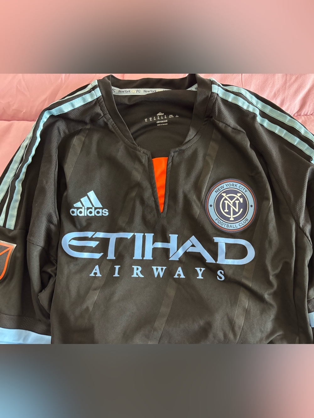 adidas Men's Black & Light Blue New York City FC Jersey